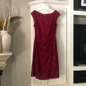 Ralph Lauren red sequence/lace dress